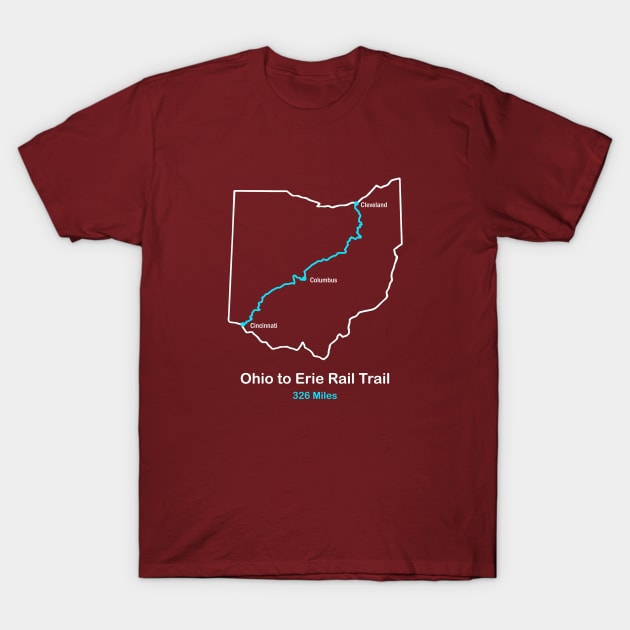 Route Map of Ohio to Erie Rail Trail T-Shirt by numpdog